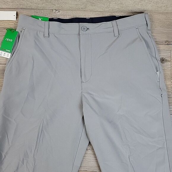 Izod Golf SwingFlex Pants Mens 34x32 Four-Way Stretch Gray Gripped Waist Band‎ - Picture 1 of 13
